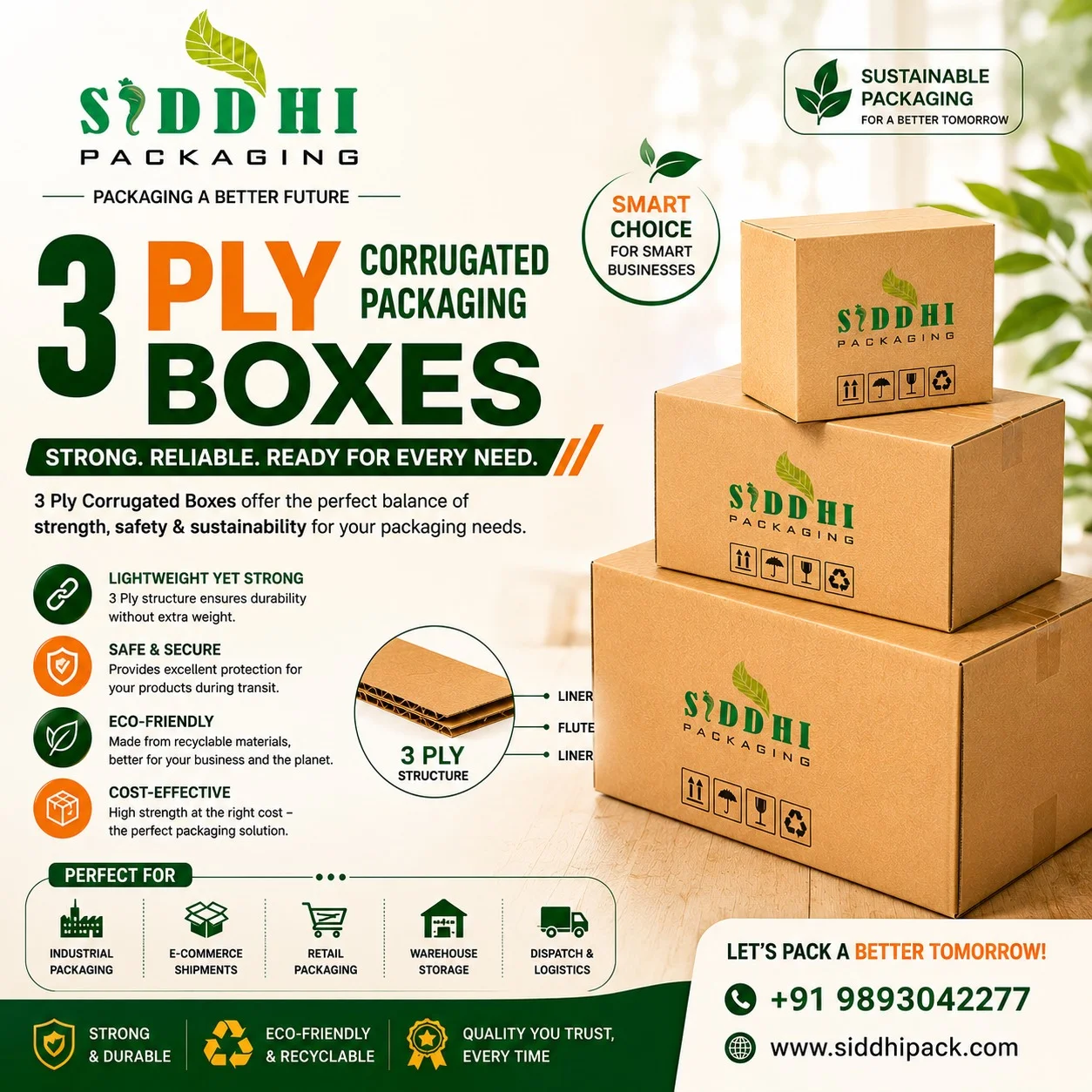 3 Ply Corrugated Packaging Boxes in Indore